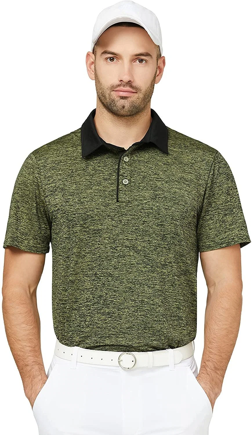 Los hombres Camo Golf camisetas de manga corta secar la humedad Wicking Monte Golf Polo