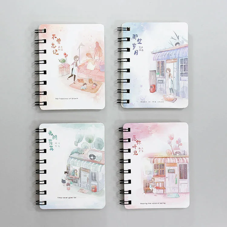 Cartoon Mini A7 Paper Notebook Spiral Binding Notebook for Office Work School