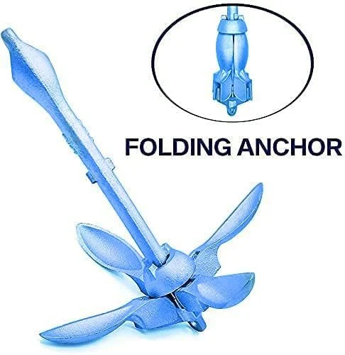 Marine Kayak Anchor Kits 7 Lb Folding Anchor Accessories with 50 FT Rope for Fishing Kayaks, Canoe, Jet Ski, Sup Paddle Board and Small Boats