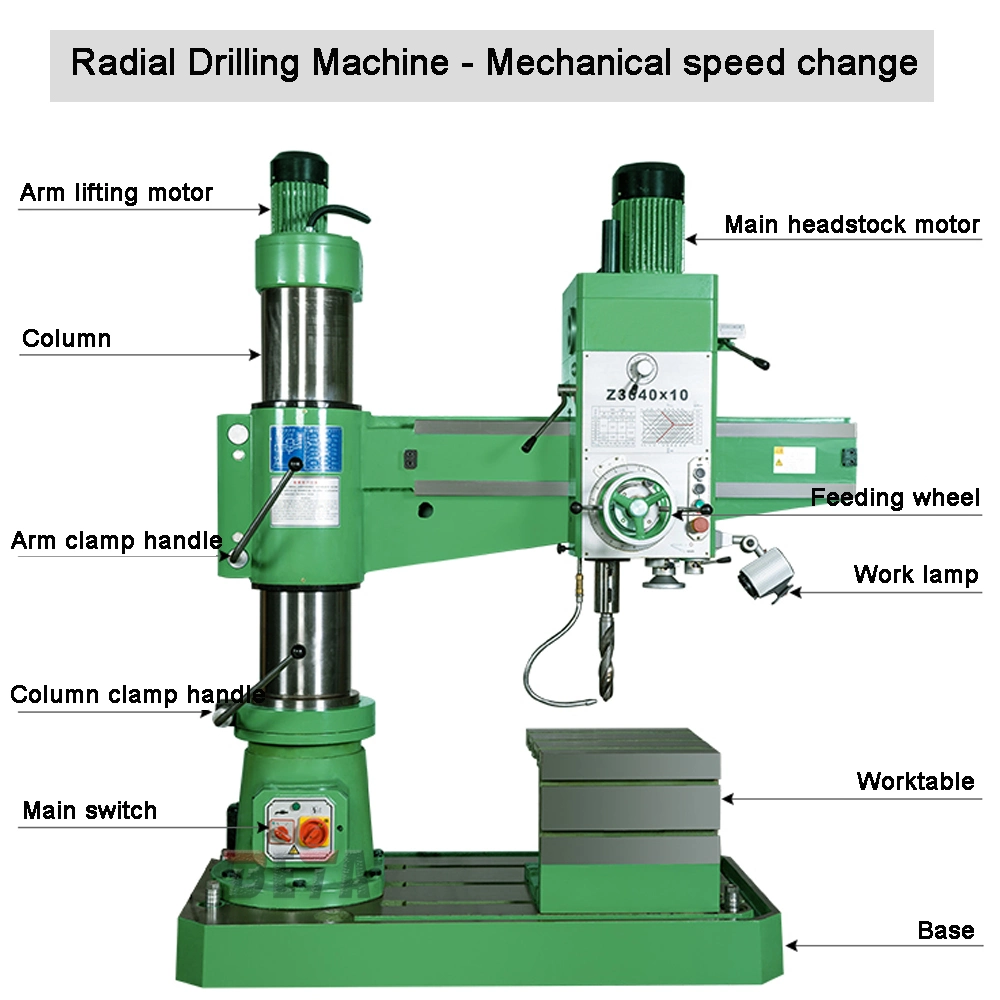 Hidráulico Universal taladradora de brazo radial Precio 40mm