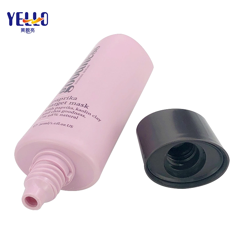 Custom Made Cosmetic Packaging Hand Cream Soft Squeeze Oval Plastic Matte Pink Lotion Tube