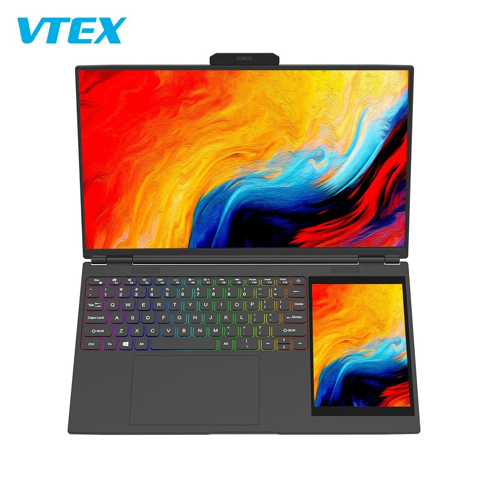 Vtex Dual Screen Laptops 15.6inch +7&rdquor; Capacitive Touch Screen 10th Generation Core I7 Dual Graphic Card Gaming Laptop Computer I7