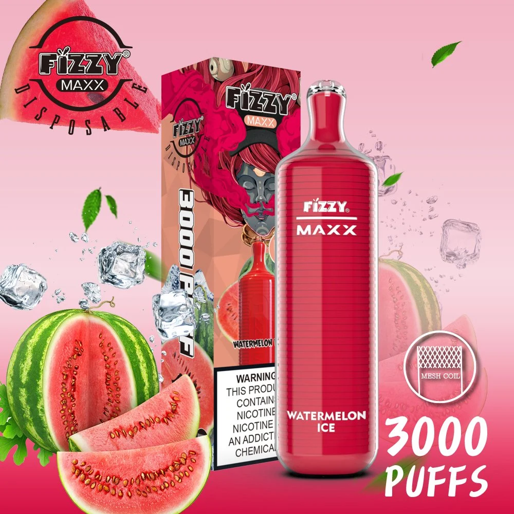 Meilleures ventes Fizzy Maxx 3000 puffs Atomizer 5% nicotine Mini jetable Cigarette électronique fumée de Vape E CIG