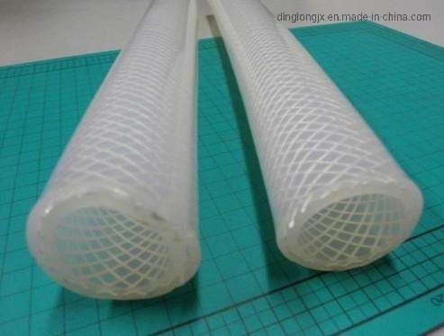 Extrusión de tubo flexible de silicona Poisonless trenzado y sin sabor con material transparente formas redondas de la máquina de Extrusión de Silicona personalizadas