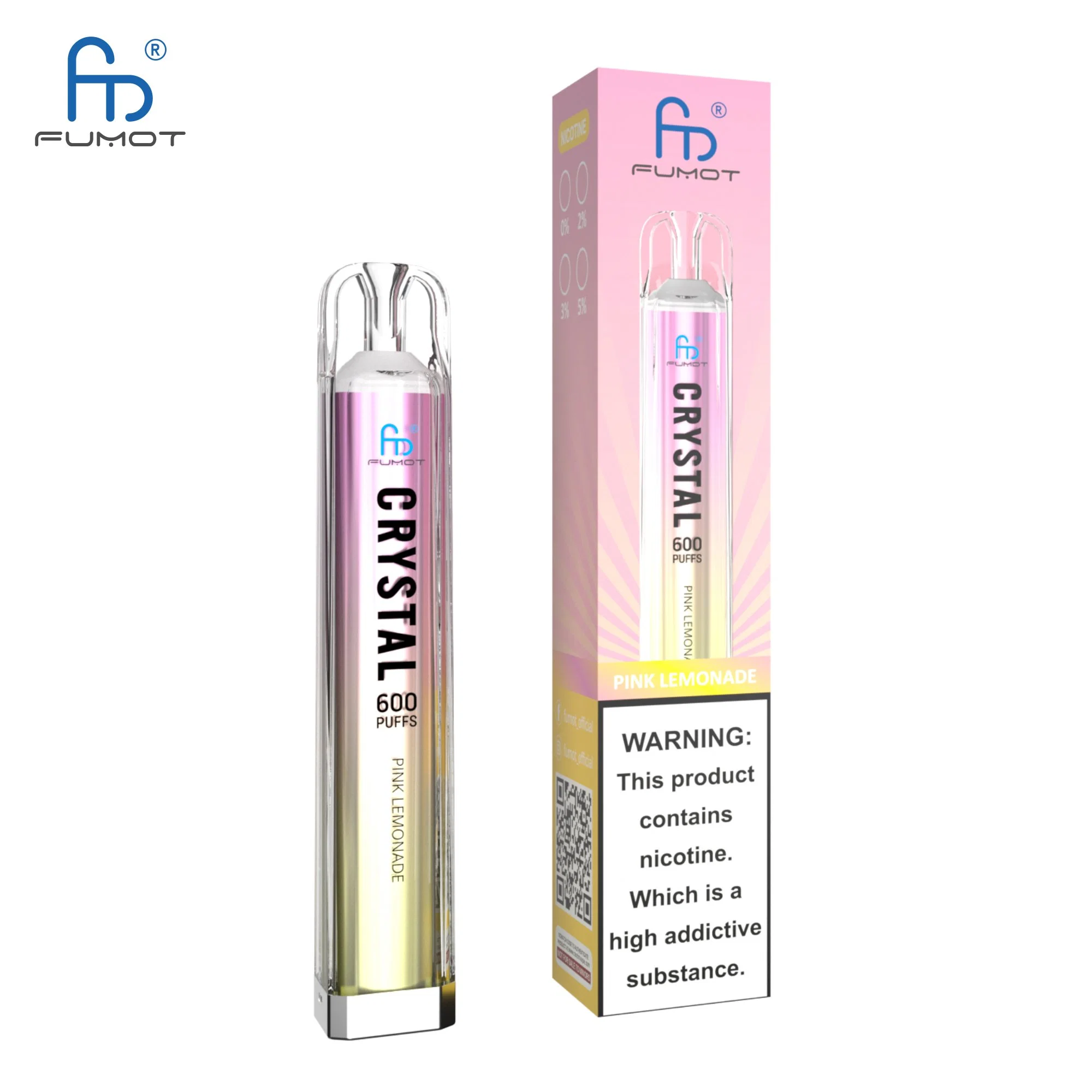 Europe Hot Selling Original Fumot Randm Crystal 600 Puffs with 2ml E Liquid Disposable/Chargeable Vape