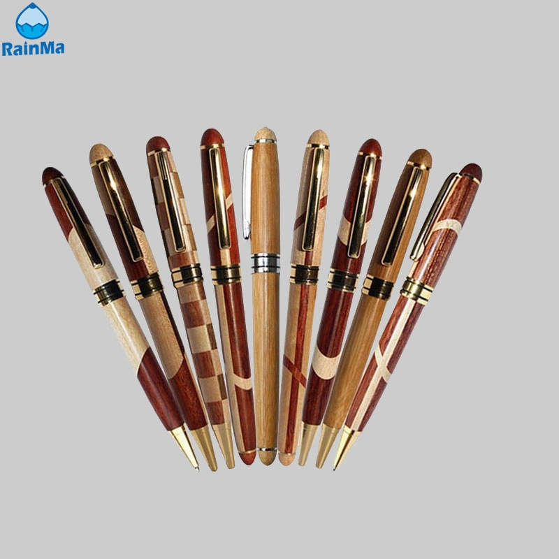 High Quality Wooden Ball Point Pen with Mosaic Color for Promotional Gift