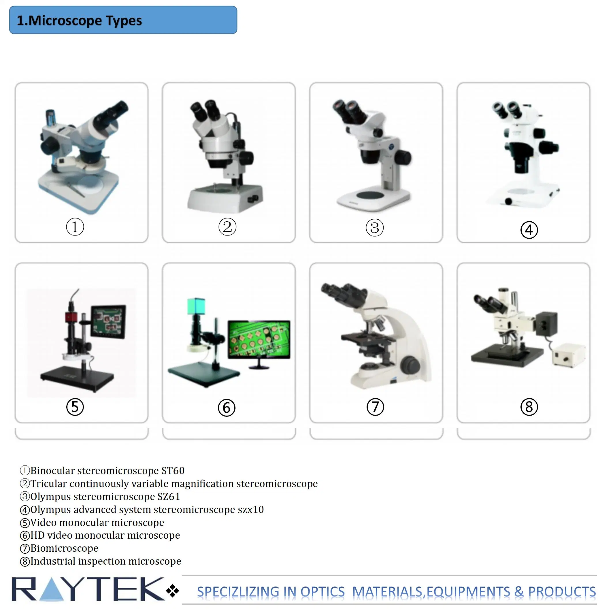 Optical Microscopes/Olympus Stereomicroscope/Polarizing Microscope/Metallographic Microscope