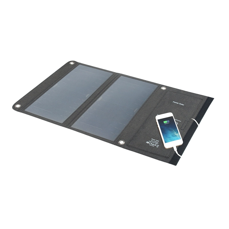 14W USB plegable DC Teléfono Móvil Banco de potencia Cargador panel solar portátil bolsa