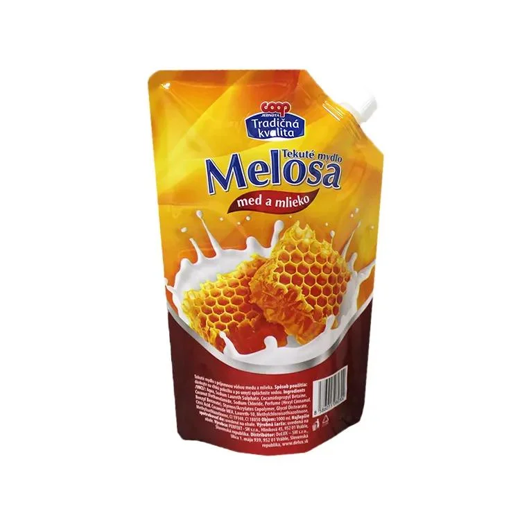 Bl Packaging Standing up Plastic Bag with Suction Nozzle Fruit Juice Packaging Design for Mango Juice Packaging Pouch