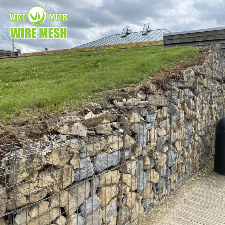 Caixa de malha de arame Cesto de preços da gaiola de Pedra Gabions Zinc-Al Parede revestido de metal soldado gabião