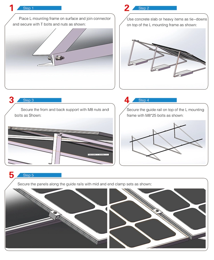 Sistema de montaje de grung/techo de hormigón Mk de alta eficiencia estructura solar