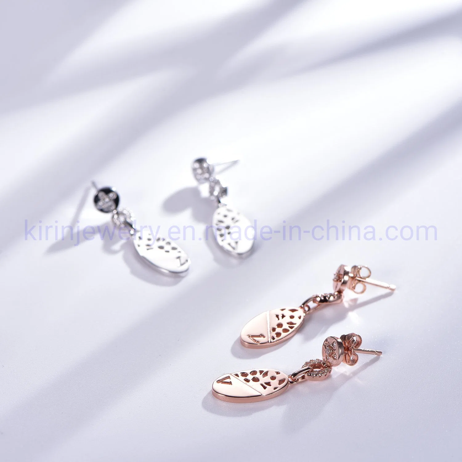 Rose Gold Earrings Women Gold Plated 925 Sterling Silver Earrings Drop Earrings for Wome