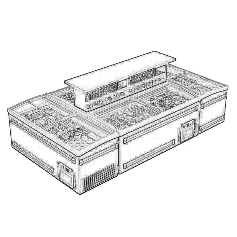 Tontile Commercial Chest Freezer Supermarket Refrigerator Freezer