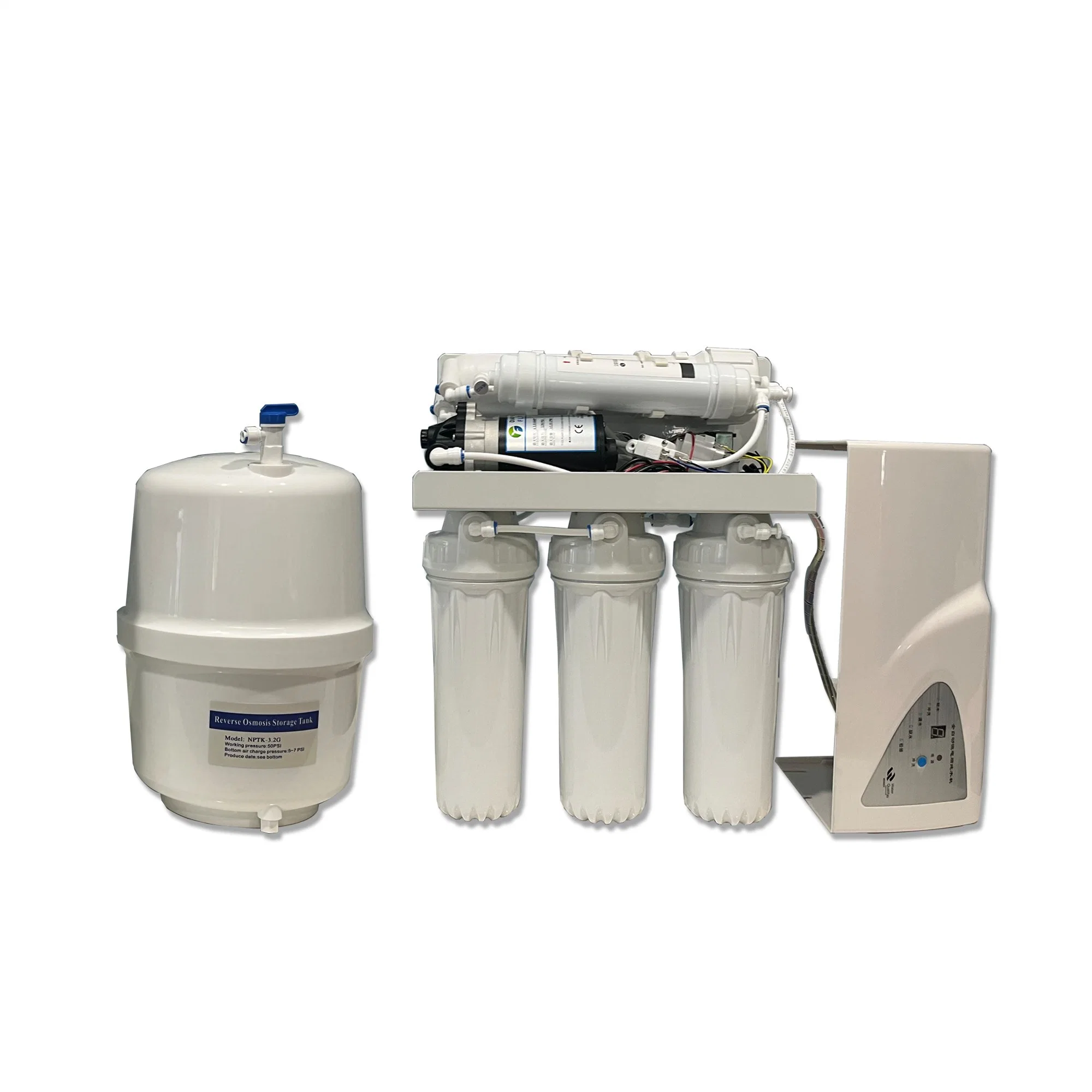 نظام فلترة المياه من الجهة المصنعة 5 مراحل مياه نقية للشرب مباشرة جهاز تنقية المياه RO الخاص بالماكينة