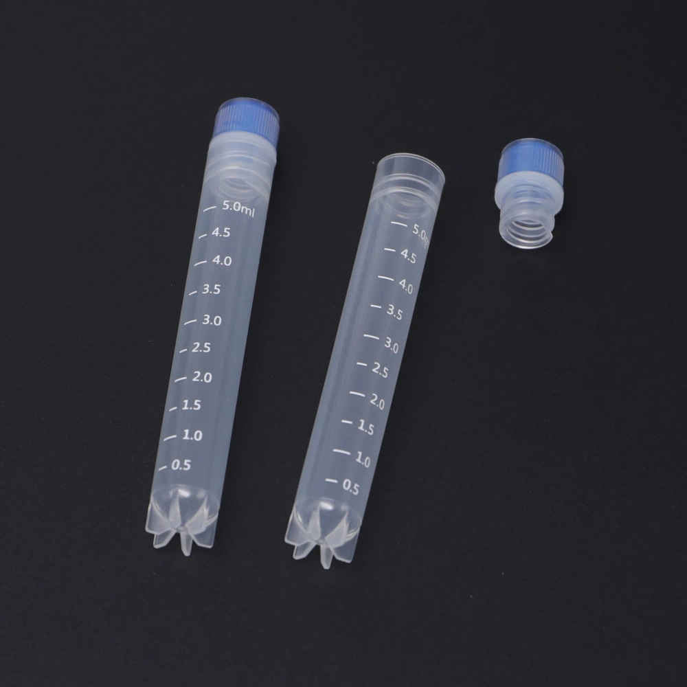 Unrecycled Injection Molding &phi; 20&times; 58mm Pharmaceutical Ampoule Plastic Bottle Self Standing Cryotube