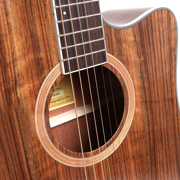 China Guitar Factory High quality/High cost performance Walnut Plywood Electric Acoustic Guitar