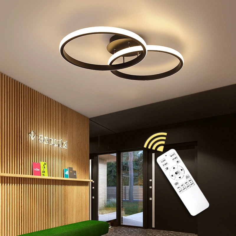 Ring Light Black&White Indoor LED Lamps Modern Chandelier