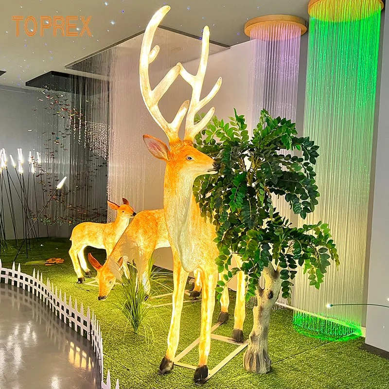 Изображение в натуральную величину Сад скульптуры животных полимера оленя статую фонари