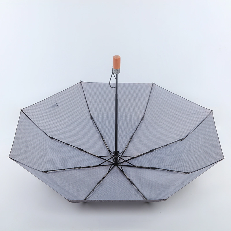 21inch Automatic Open Wooden Handle High quality/High cost performance  Wedding 3 Fold Umbrella