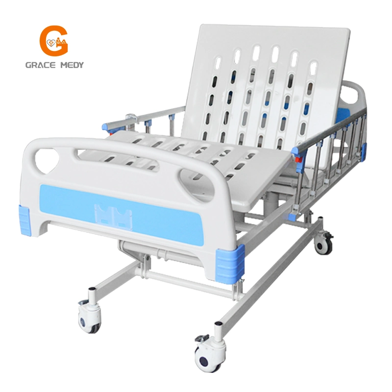 Hospital Furniture 2 3 Crank Five Functions ICU Adjustable Manual Electric Nursing Hospital Bed