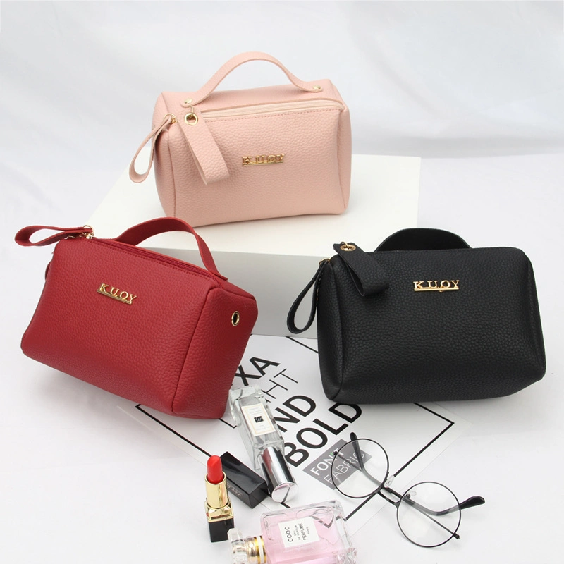 Travel PU Waterproof Simple Handbag Fashion Portable Wash Cosmetic Bag