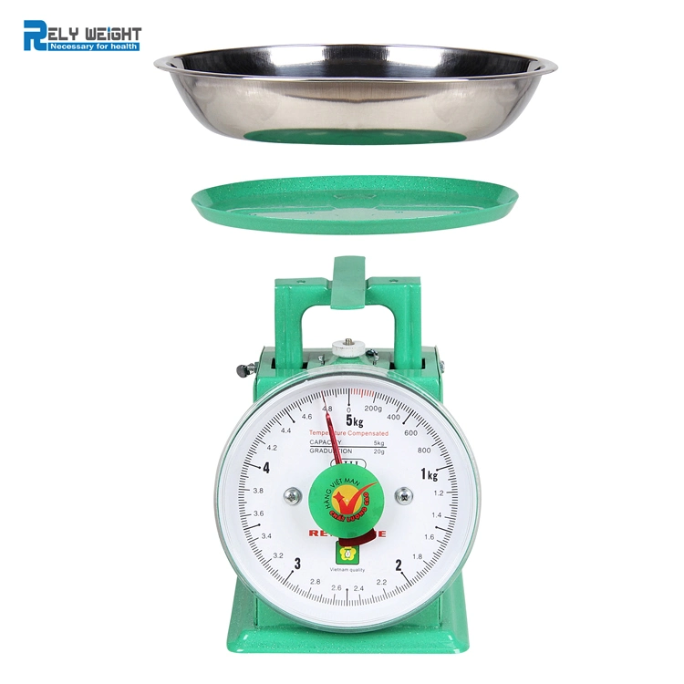 Melhor preço 500g 5kg balança mecânica portátil Spring Dial Platform Balança de pesagem com tabuleiro