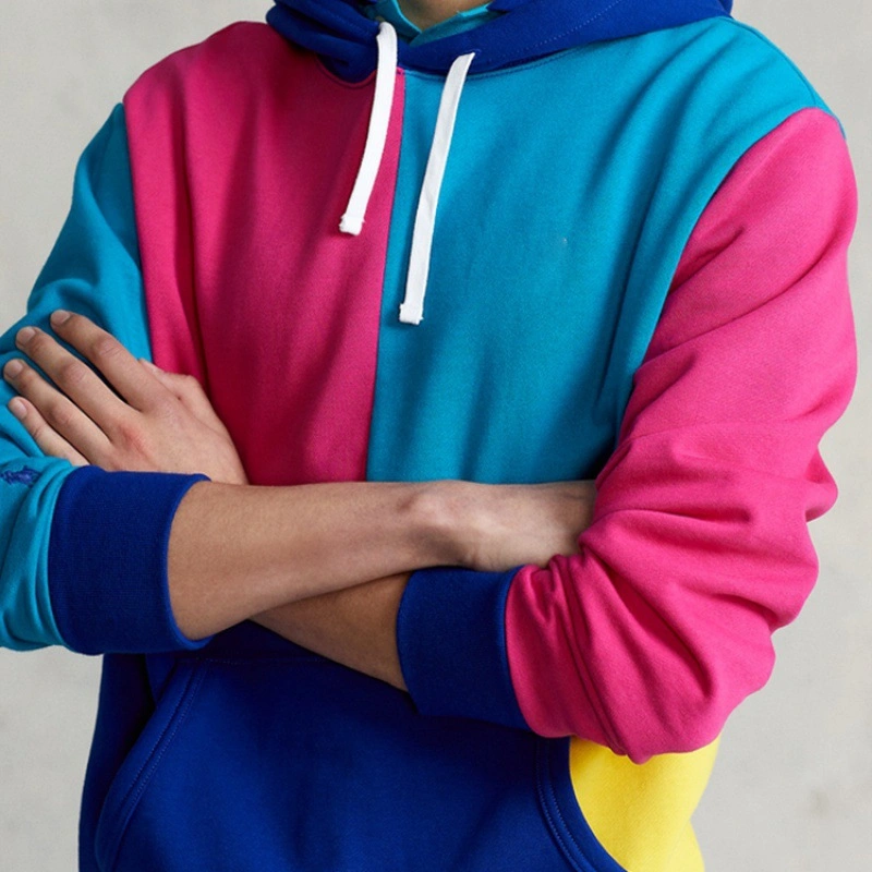 Pull à capuche en coton multicolore personnalisé avec logo personnalisé