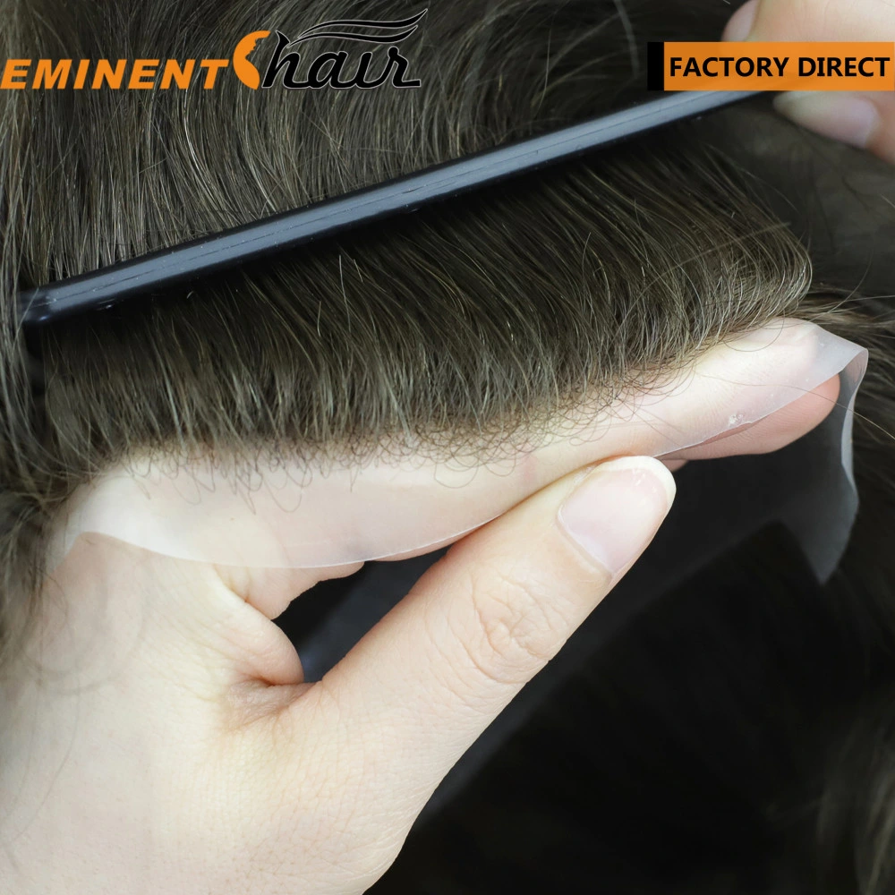 Natural Hairline Indian Hair Toupee Men's Hair Prosthesis