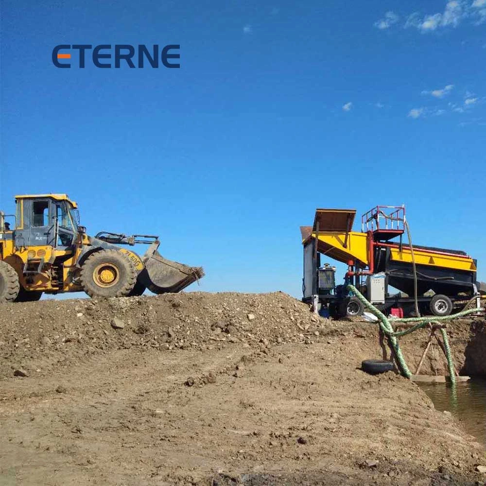 Machine à laver mobile pour l'extraction de sable minéral, diamants, tantale et or par lavage au pan