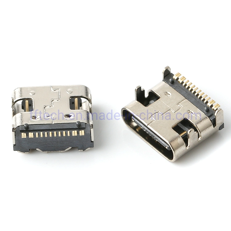 Best Quality 90 Degree Right Angle SMT Type C Connector 16pin USB C Type Receptacle Connector for Mobile Phone Cable