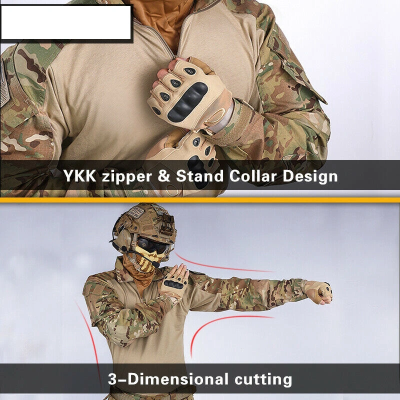 Tactical Shirt Men Long Sleeve Solider Shirts Multicam Uniform Frog Suit T Shirts Combat Clothing Men