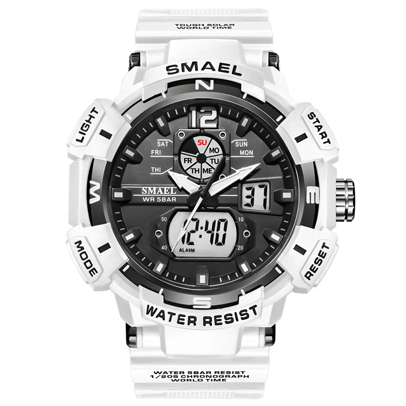 Reloj de pulsera Marine Chronograph para Hombre Relogiessmael Mens Sport Watch 50m Reloj digital LED resistente al agua 8045style