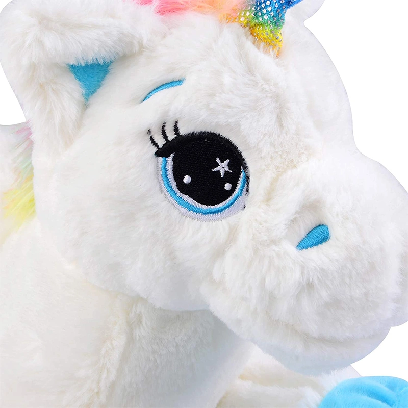 Wholesale/Supplier 38cm Cheap Fuzzy White Plush Animal Stuffed Toy Cute Soft Unicorn