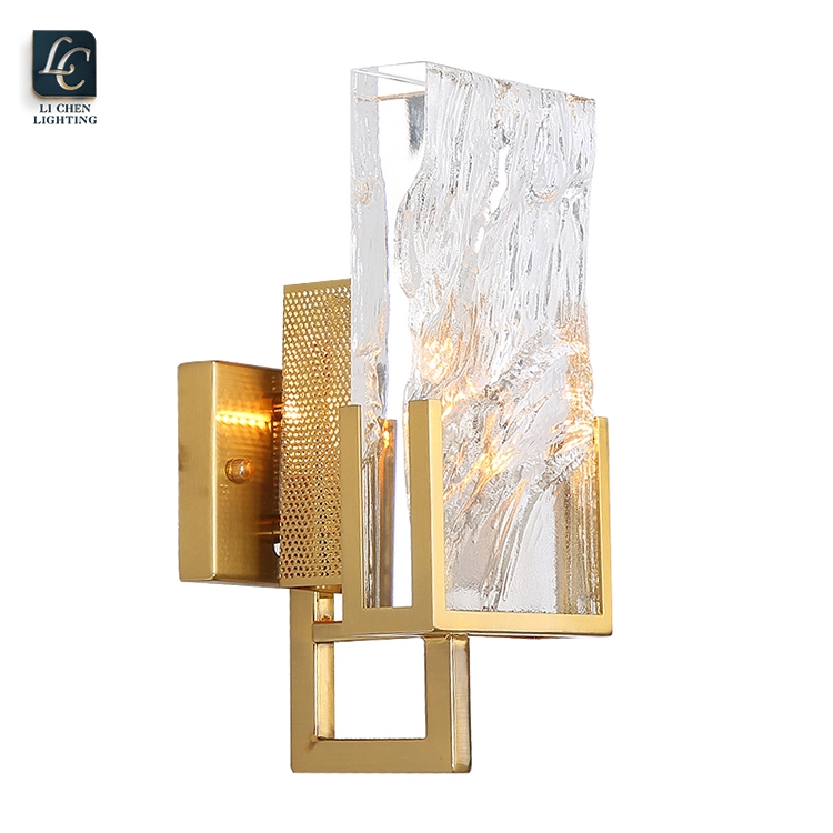 Hot Sale Iron Frame Glass Lampshade Modern LED Wall Light