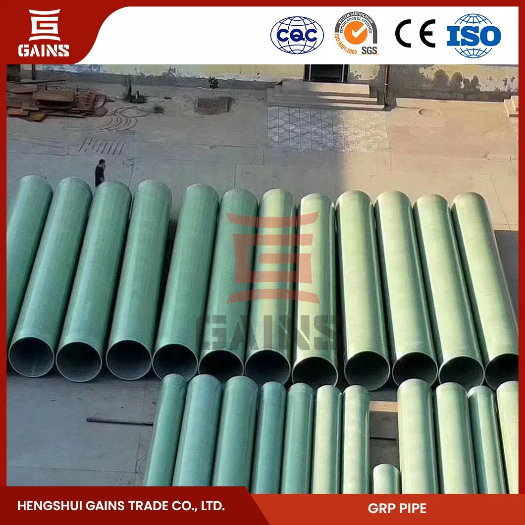 Gains GRP 3inch Pipe Fabricators Fiberglass Drain Pipe China Chemical GRP Pipeline