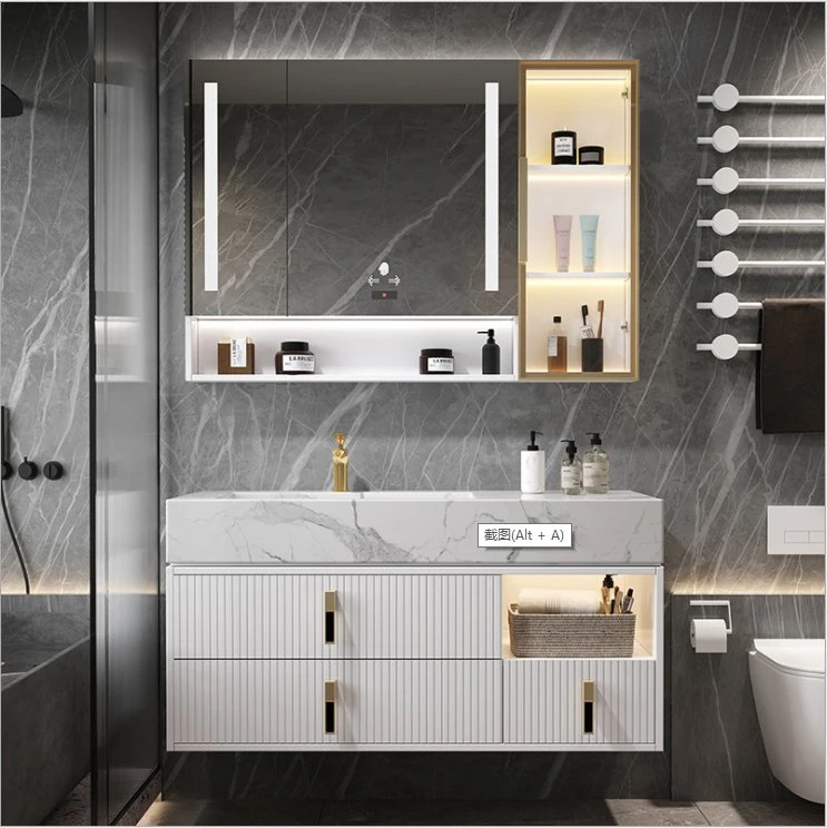 Moderne Einfache Rock Board Badezimmer Schrank Waschbecken Kombination Wc Waschtisch Frisiertisch Massivholz Badezimmerschrank