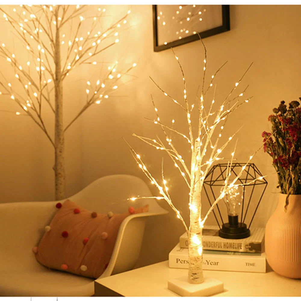 Copper Wire Tree Lamp Adjustable Branches Fairy Tabletop Bonsai Artificial Tree Lights