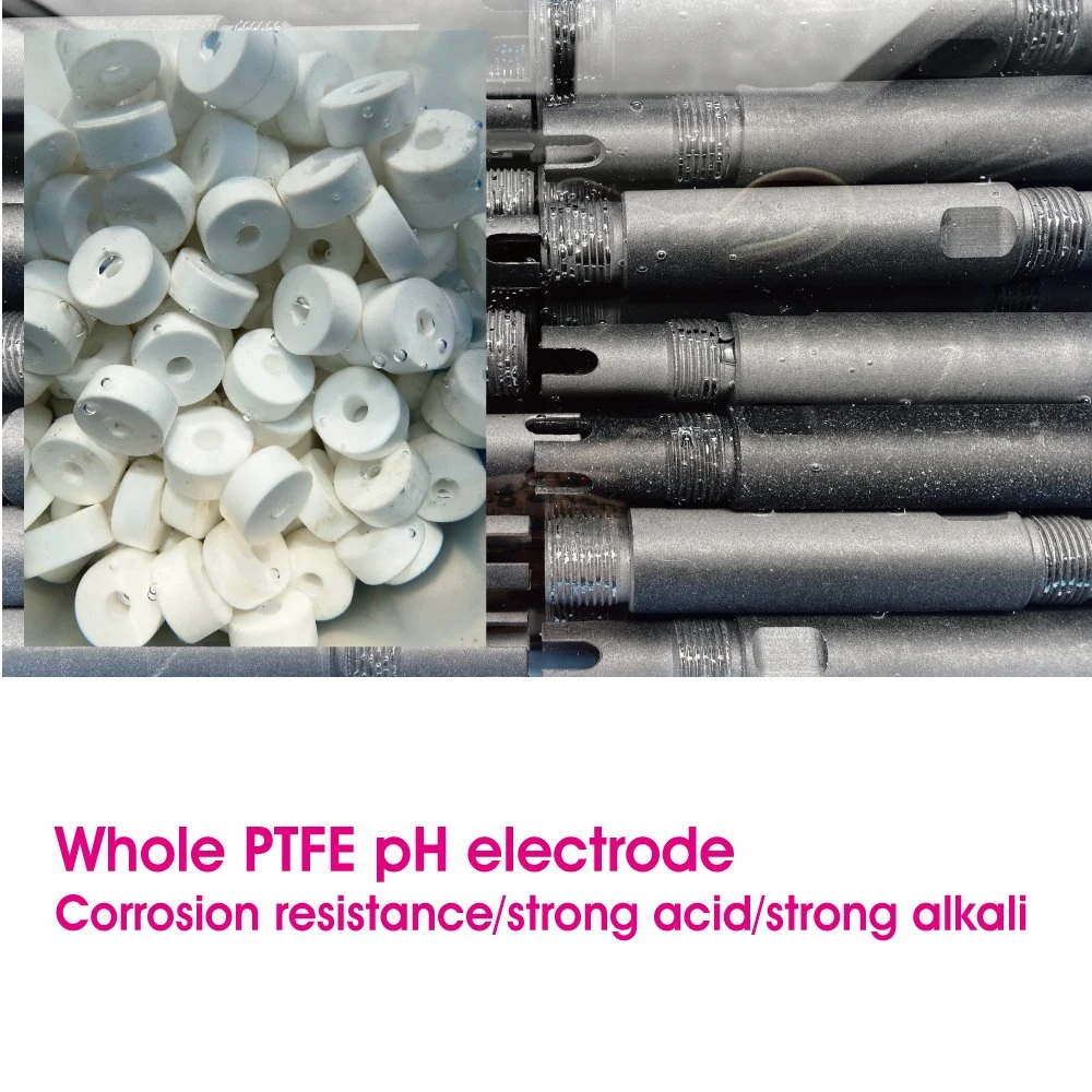 pH Electrode for Corrosion-Resistant Environment, PTFE Shell, PTFE Liquid Interface