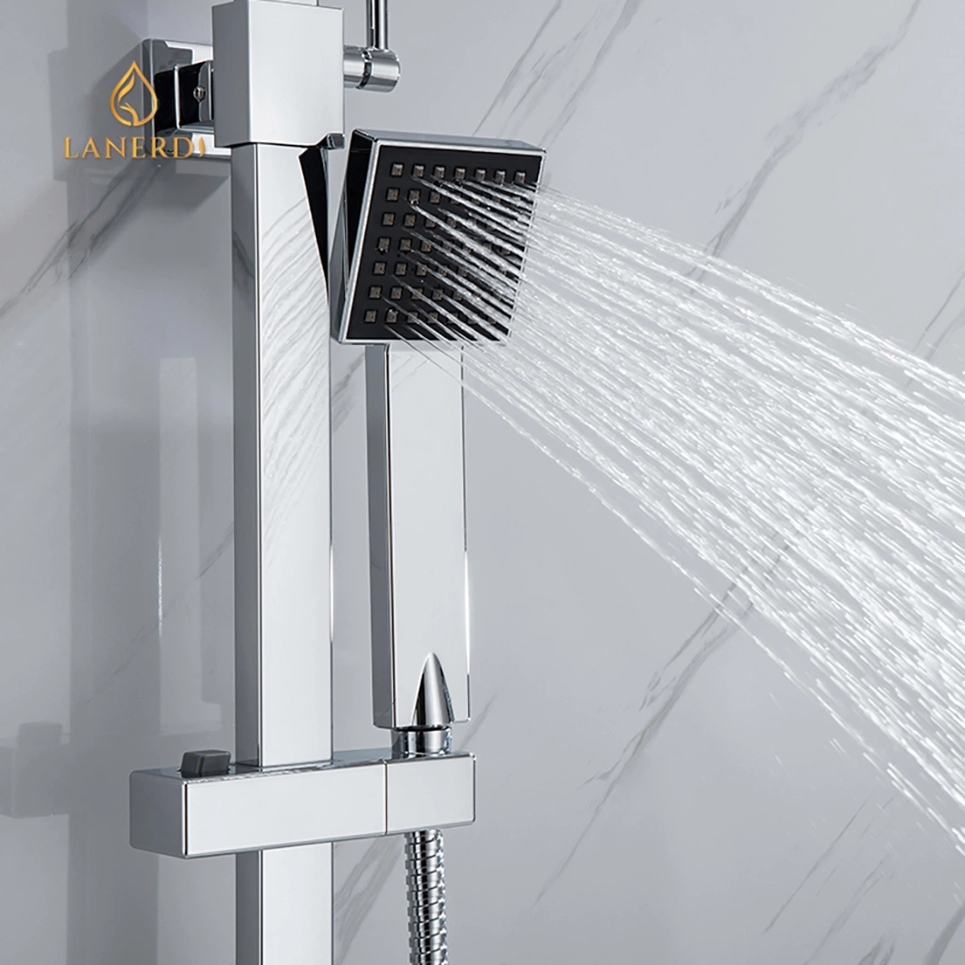 Wall Mounted Complete Hidden Bath Brass Shower Faucet Square Shower Mixer