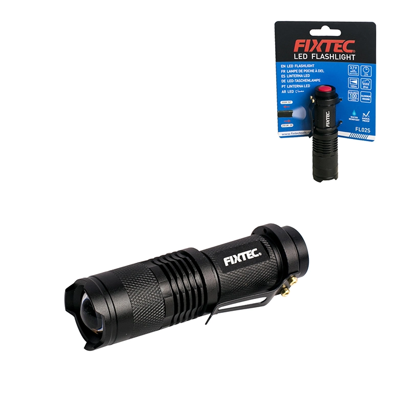 Fixtec Mini Flashlights Foco ajustable de modo único linterna LED táctica Ultrabrillante 1,5-3,7V