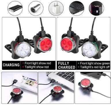 3LED Cycling Bike Taillight with USB Rechargeable Bicycle Tail Clip Light