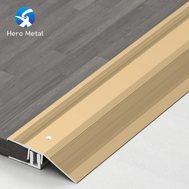 Factory Best Price Indoor Bar Hero Metal Aluminum 2.5m Long Matt Silver Threshold Floor Tile Edging Transition Strip