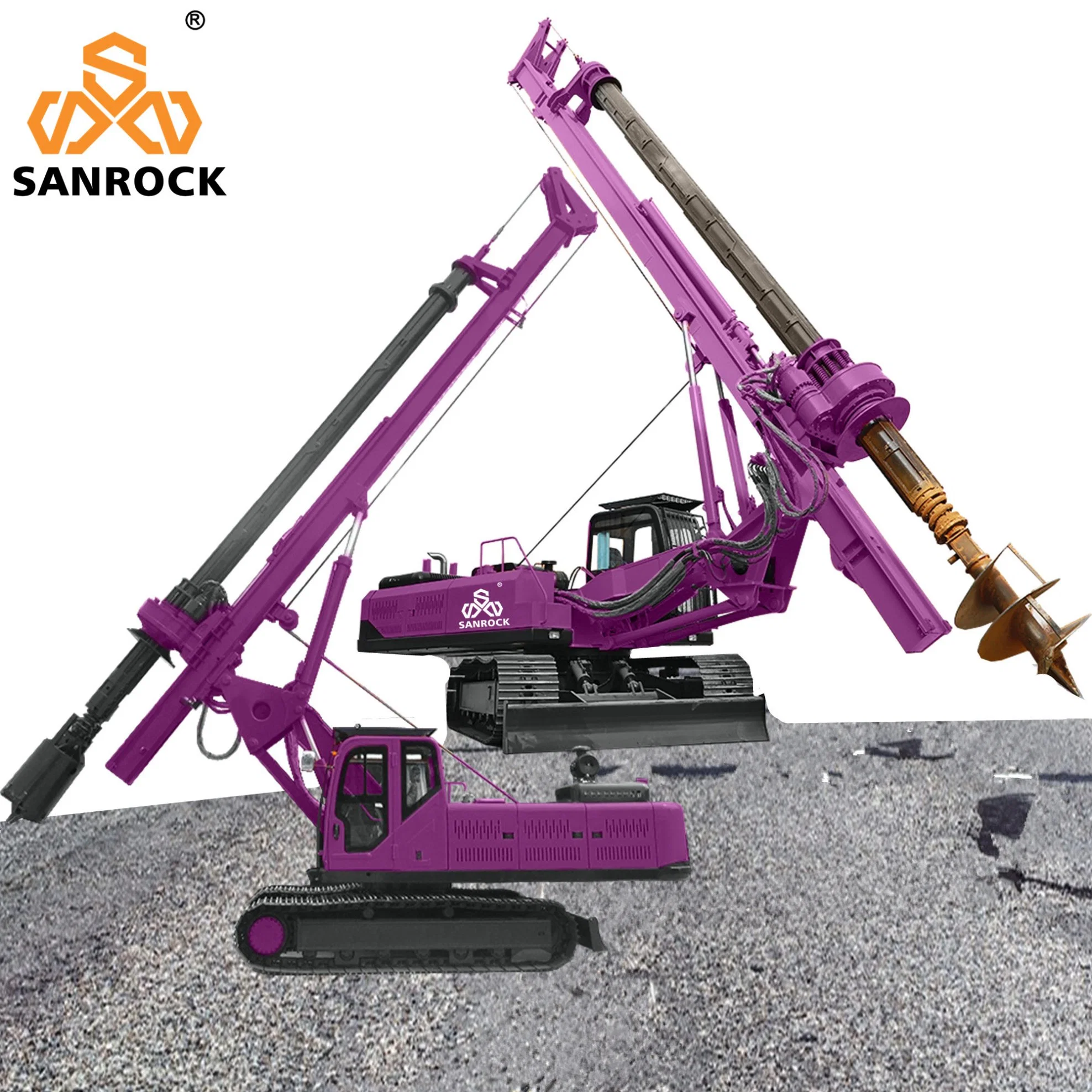 الثقب الدوار لماكينة الثقب الدوارة Sanrock Rig Hole ذي الحفرة الهيدروليكية بطول 45 م معدات الحفر