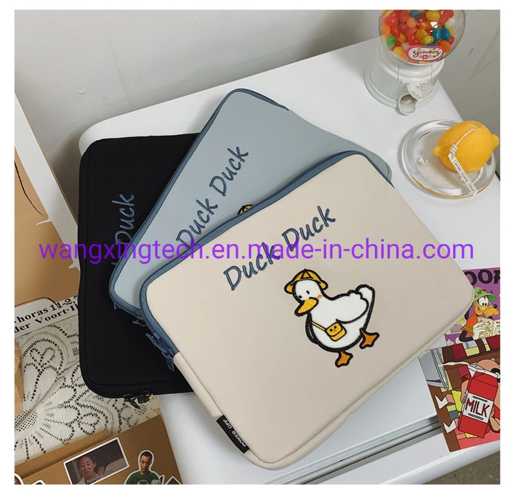 Wholesale/Supplier Cartoon Animal Embroidery Liner Bag Heart Soft Girl Tablet Storage Bag Tablet Computer Laptop Bag