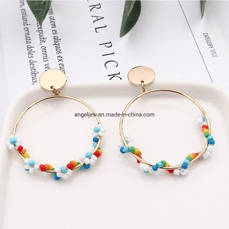 Fashion S925 Sterling Silver Gold Plating Colorful Hoop Earrings Fashion Jewelry