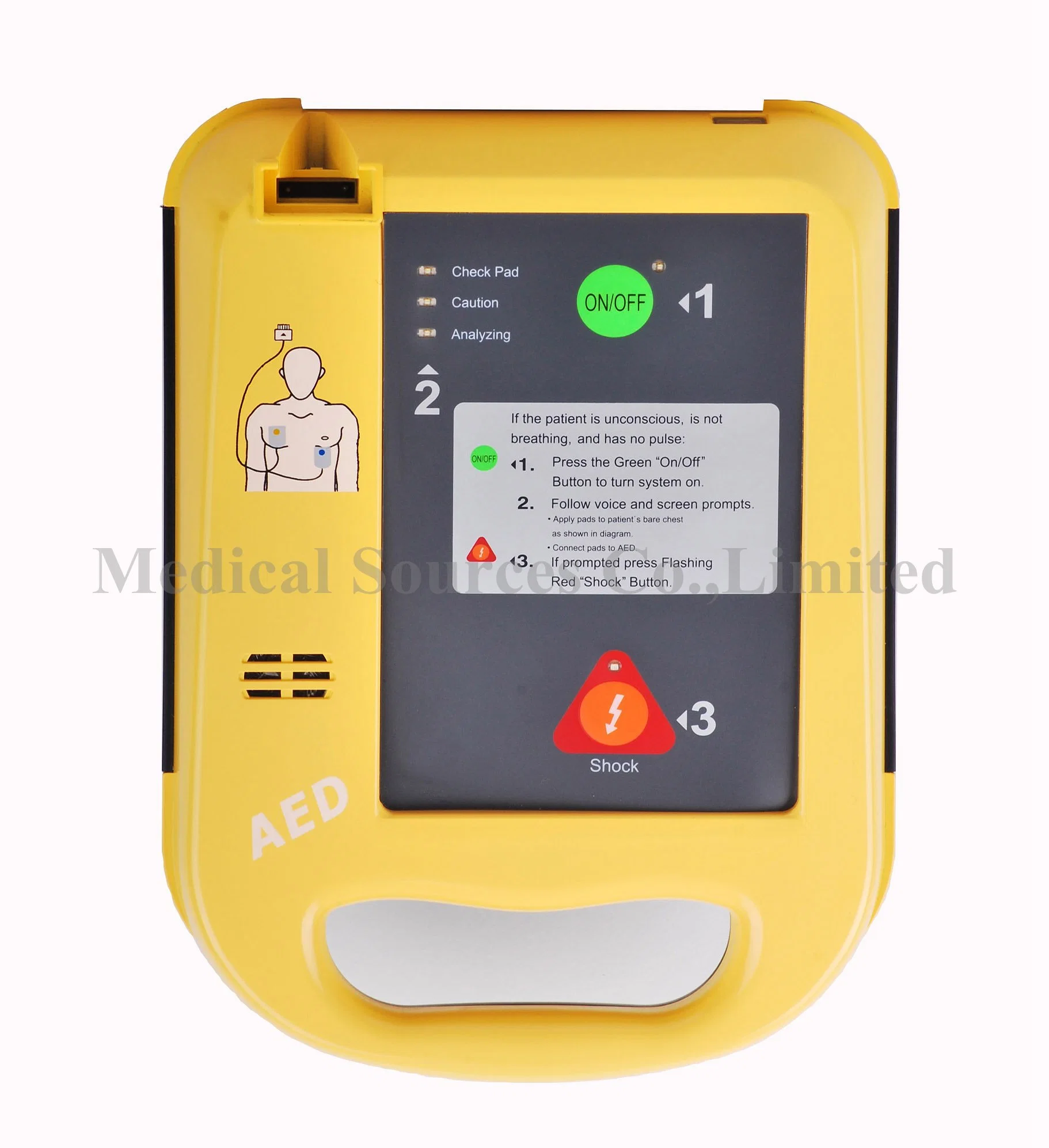 (MS-300A) portatif d'urgence défibrillateur externe automatique dsa biphasique