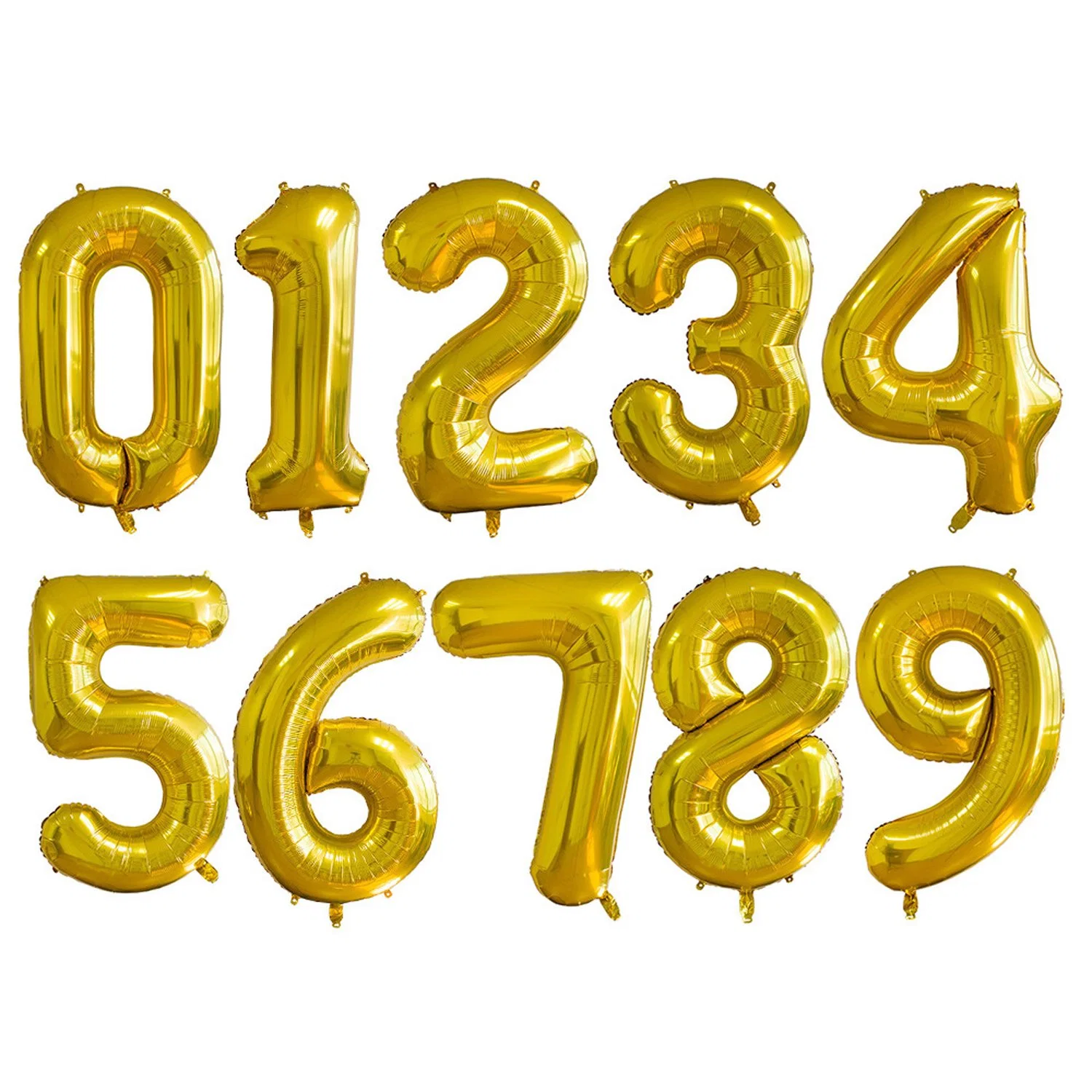 Gold Big Foil Helium 32 Inch Mylar Digital Jumbo Number Balloons for Party Decorations