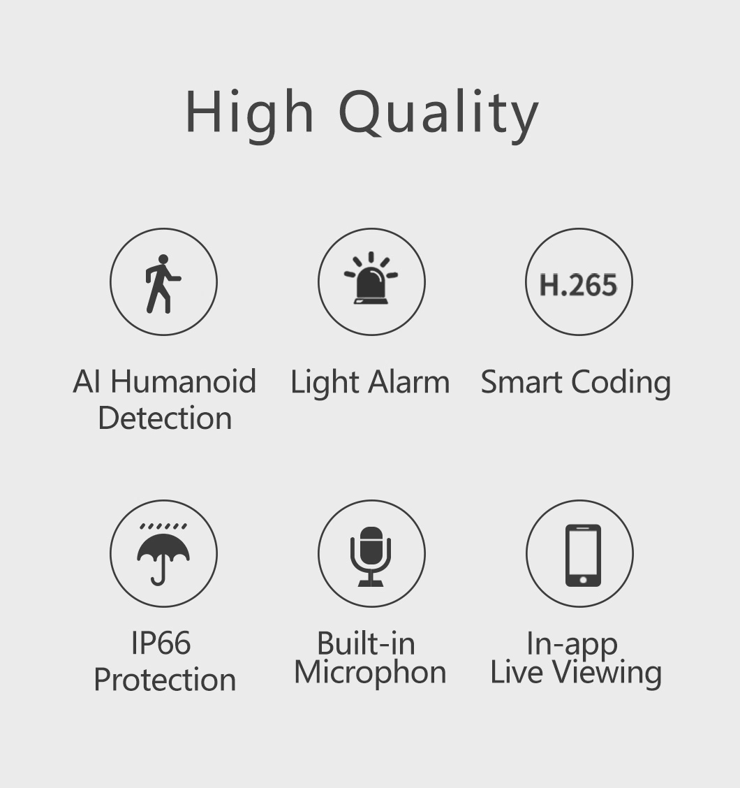 Smart Motion Detection IP Camera, 8MP HD Night Vision, IP66