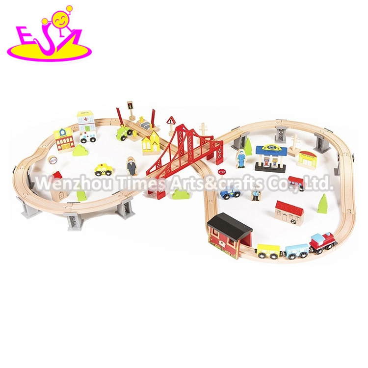 New Hottest Educational 70 PCS Railway Wooden Toy Train Sets for Kids W04c073