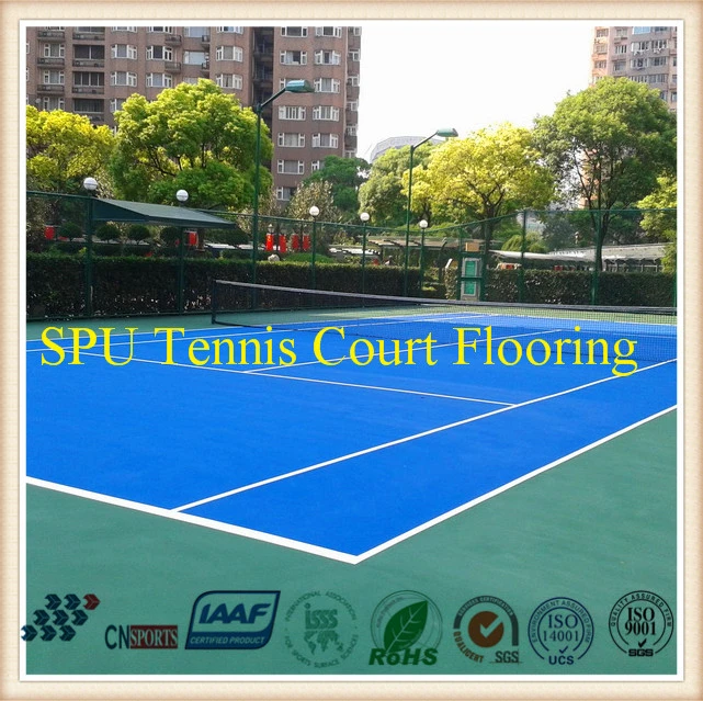 Sol sportif en pu de silicone pour terrain de tennis